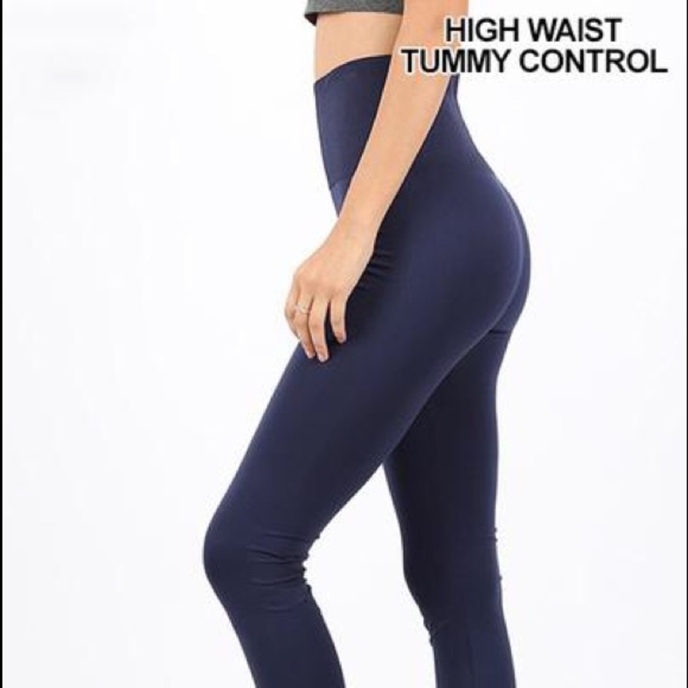 NAVY TUMMY-CONTROL, HIGH WAIST SEAMLESS LEGGINGS